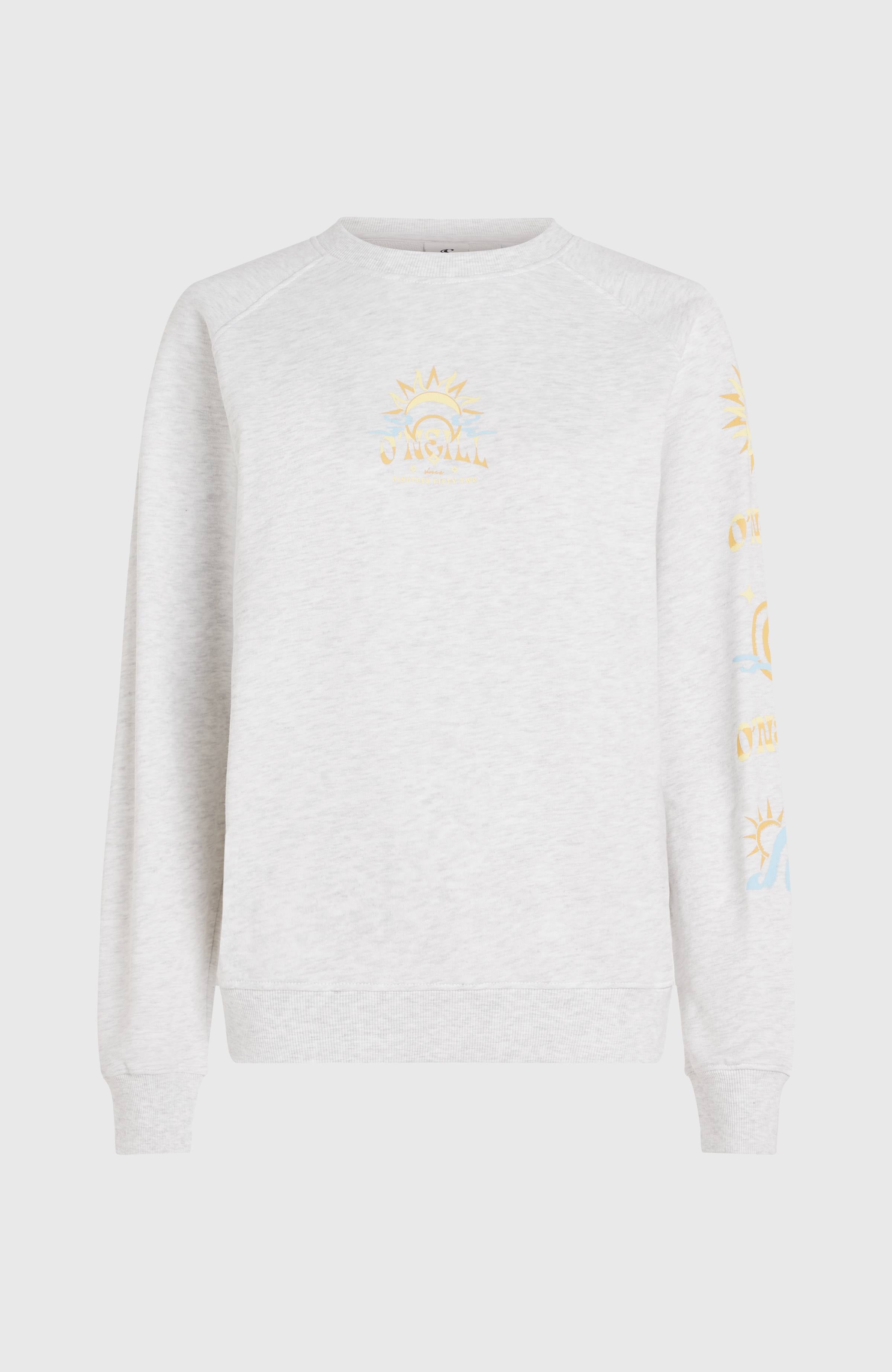 Beach Vintage Crew Sweatshirt Women - White Melange