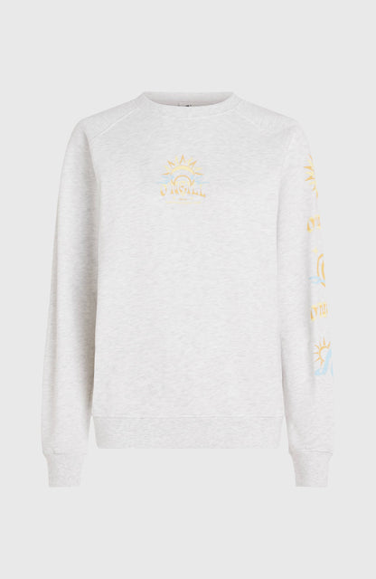 Beach Vintage Crew Sweatshirt Women - White Melange