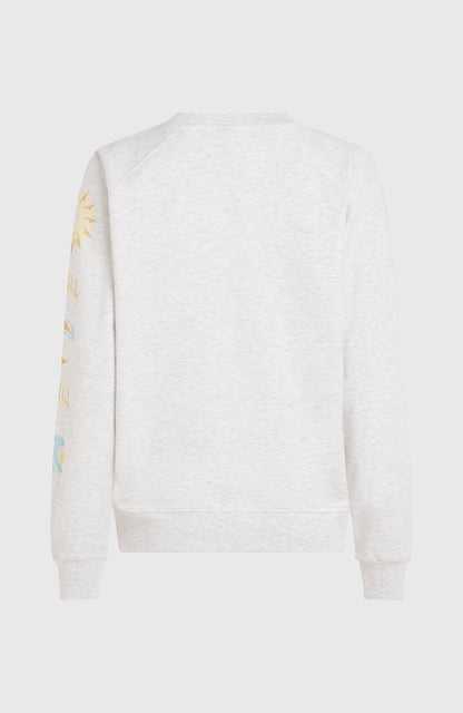 Beach Vintage Crew Sweatshirt Women - White Melange