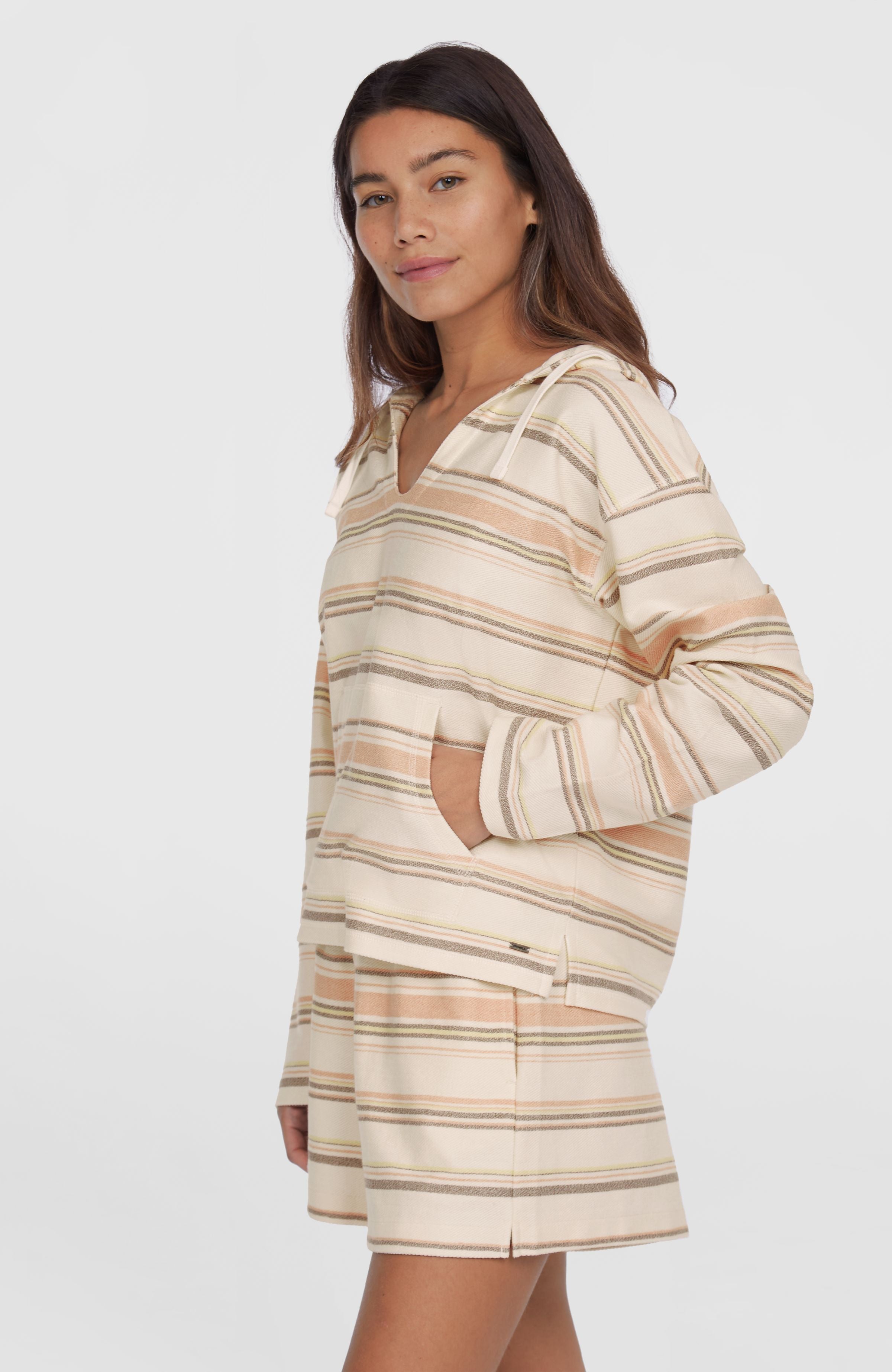 Bavaro Hoodie Women - White Bavarro Stripe
