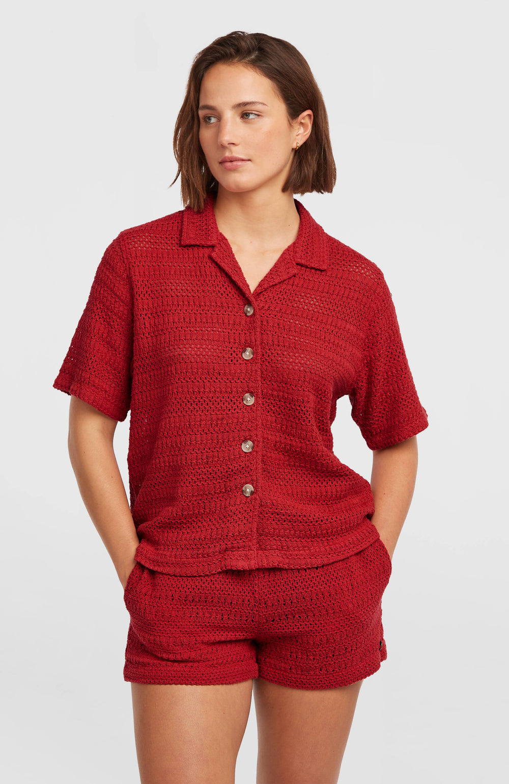 O'Riginals Crochet Shirt Women - Midnight Poppy