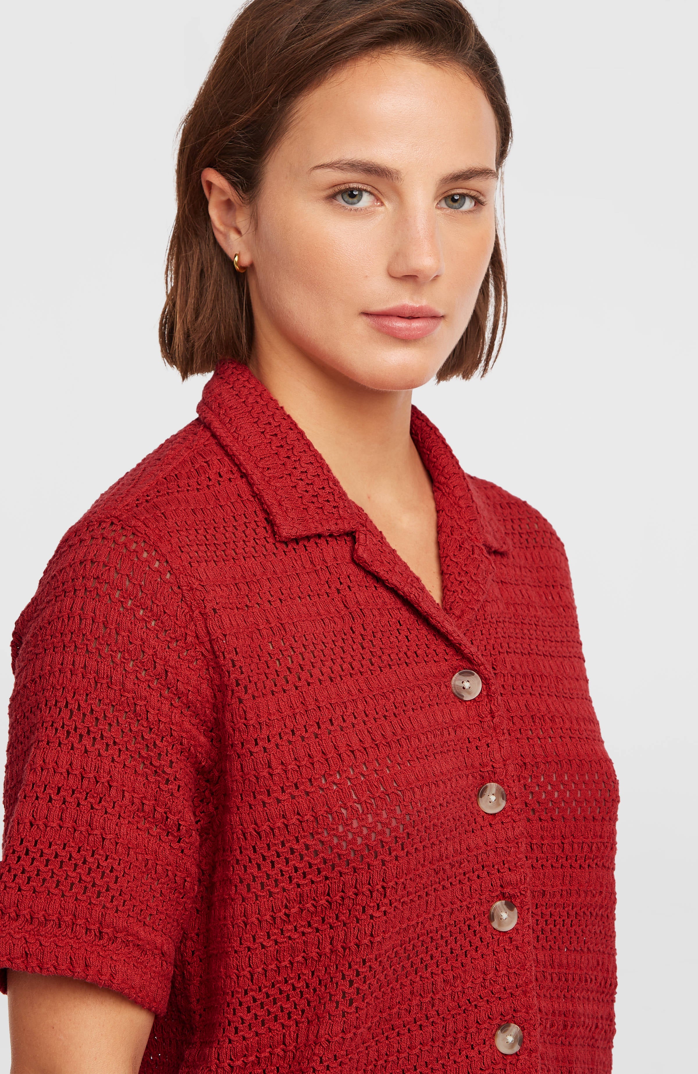 O'Riginals Crochet Shirt Women - Midnight Poppy