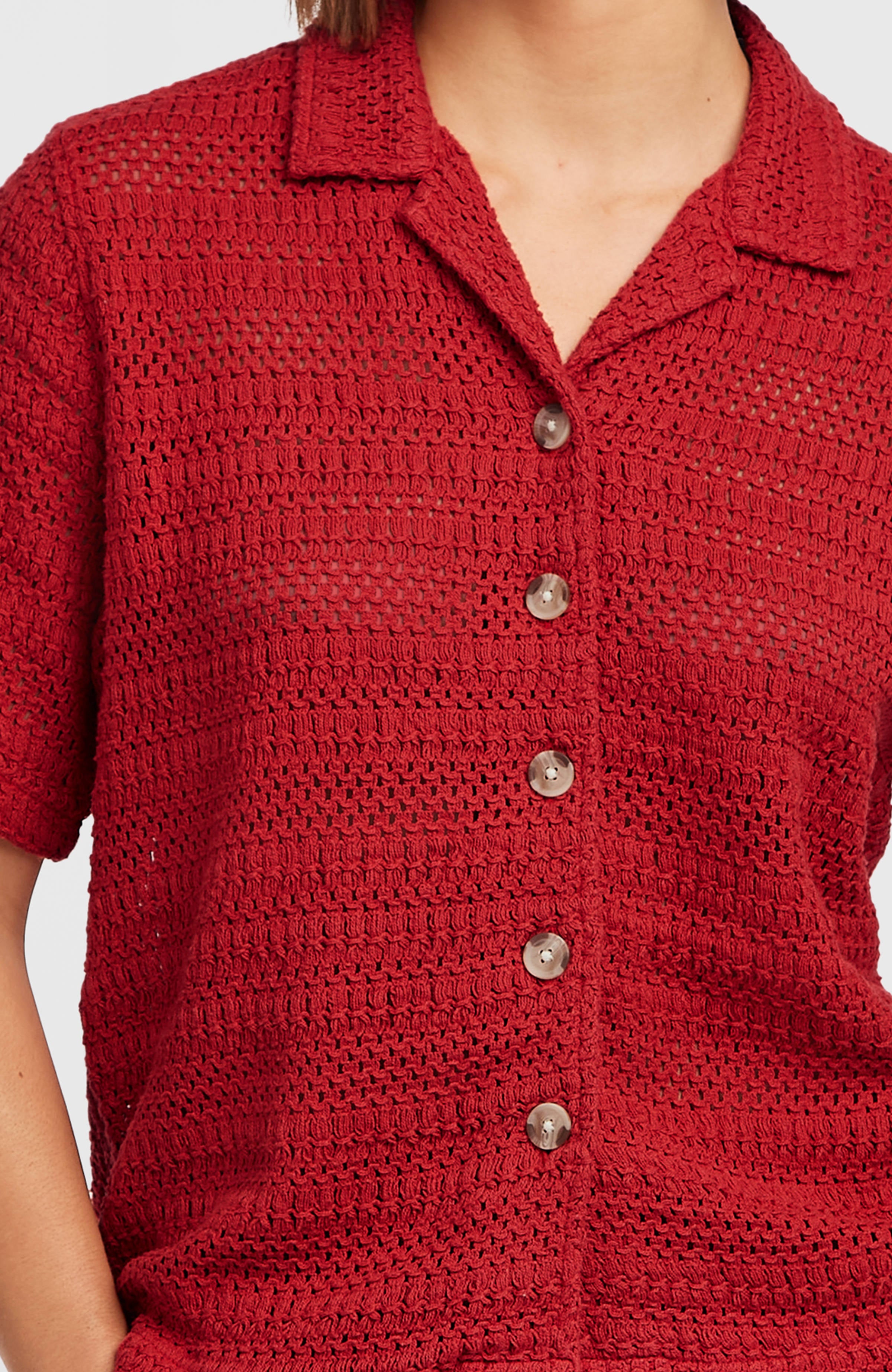 O'Riginals Crochet Shirt Women - Midnight Poppy