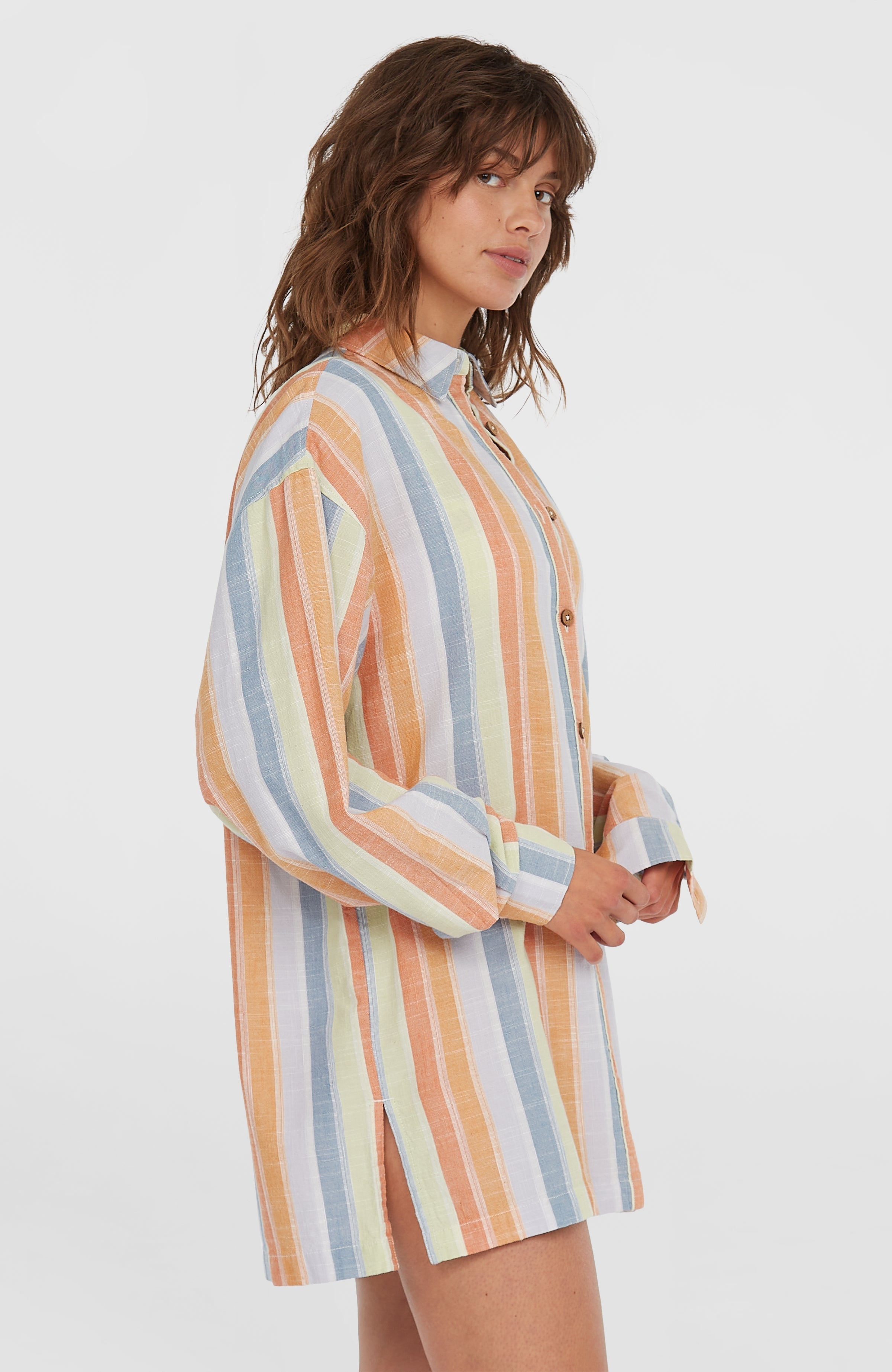 Beach Vintage Long Shirt Women - Vintage Stripe