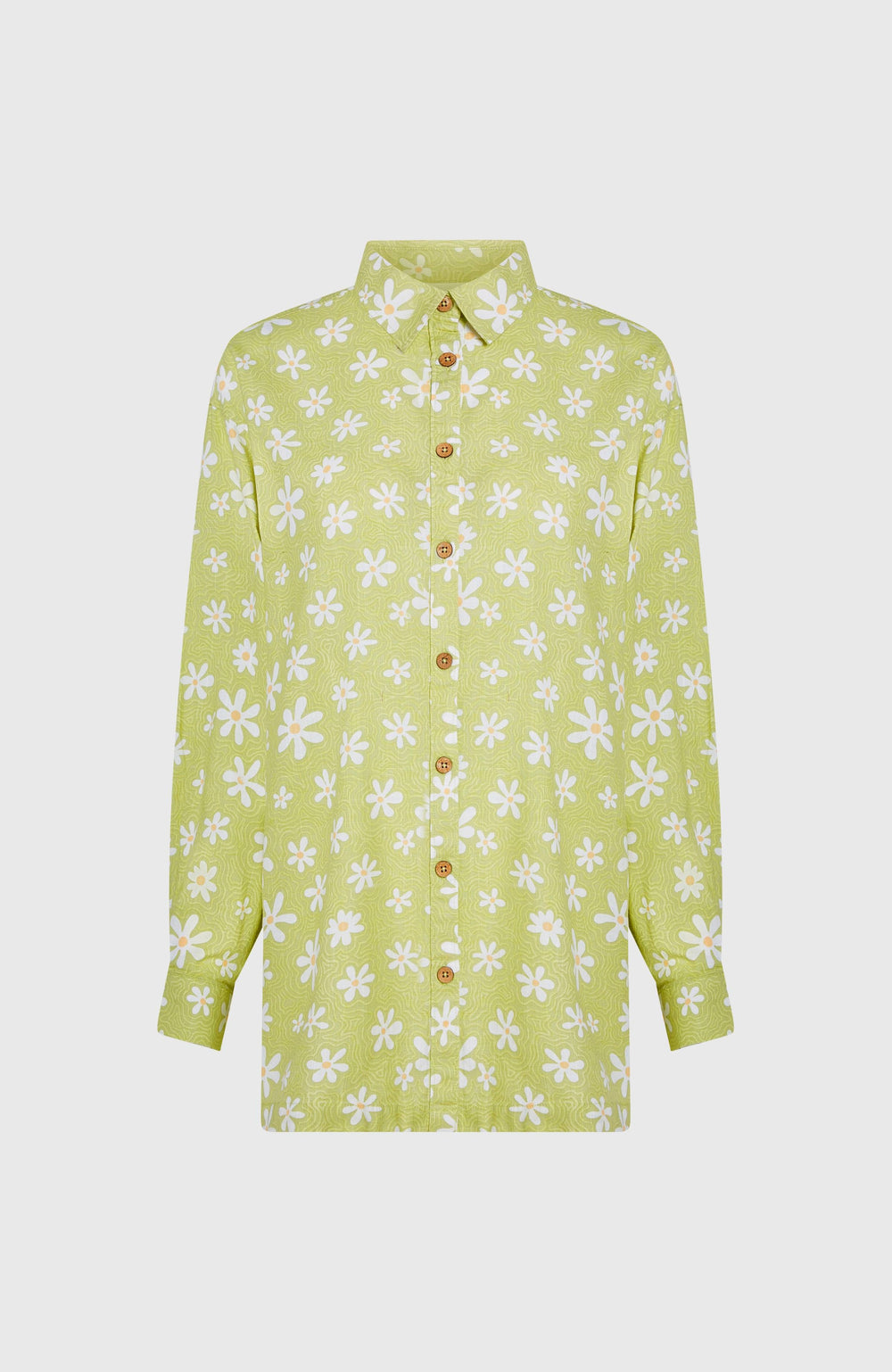 Beach Vintage Long Shirt Women - Green Daisyline