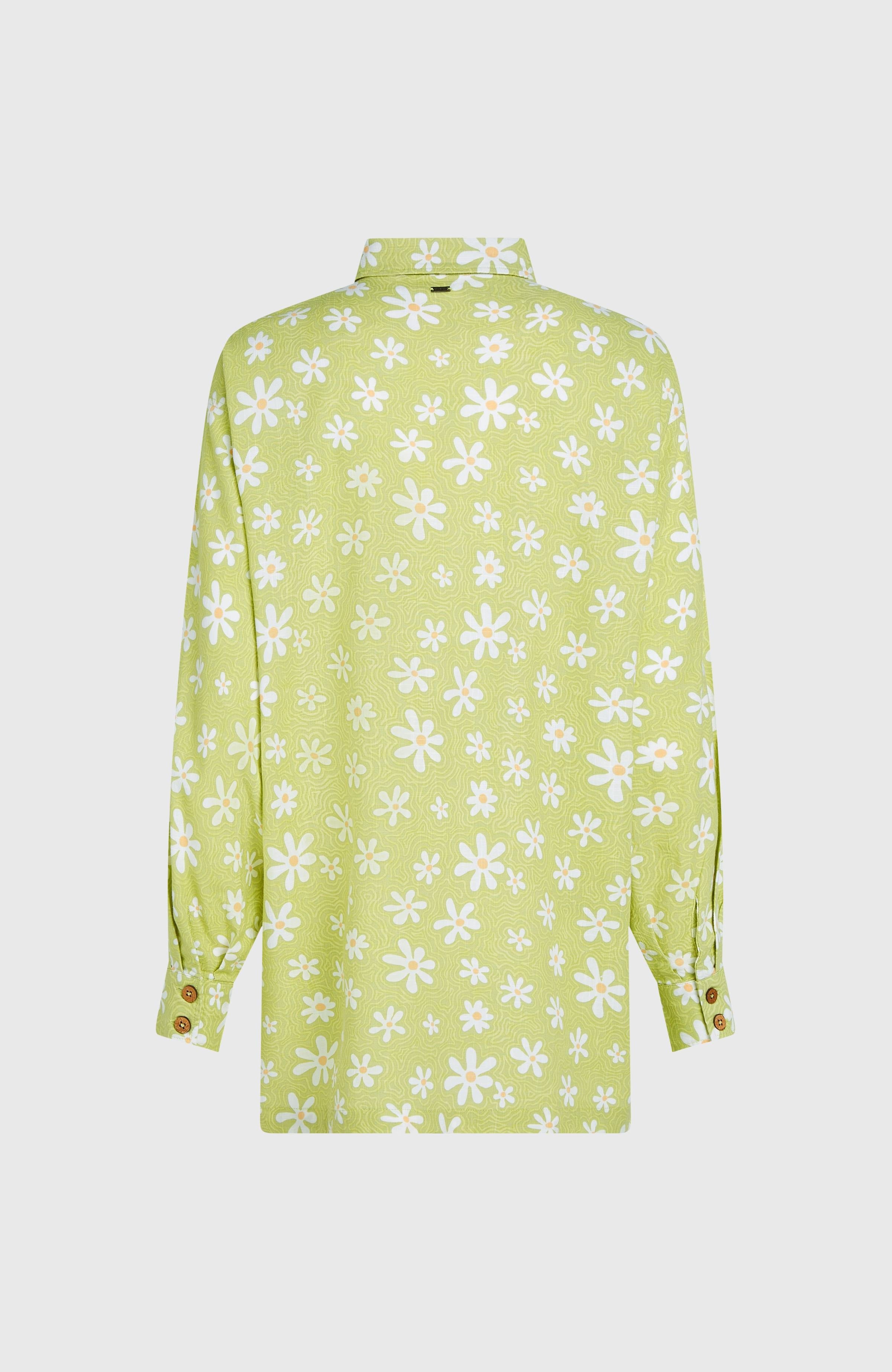Beach Vintage Long Shirt Women - Green Daisyline