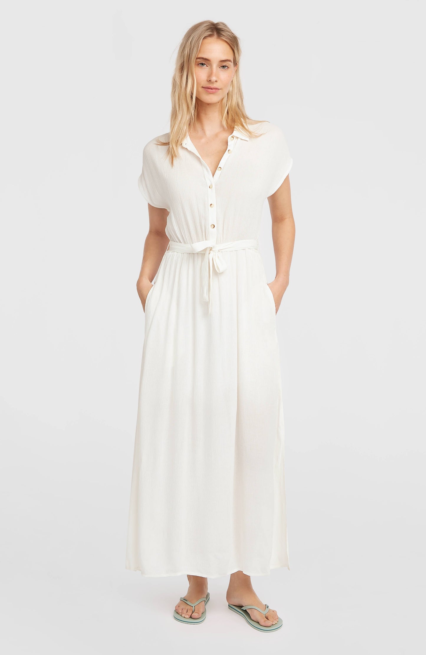 Lori Maxi Shirt Dress Women - Snow White