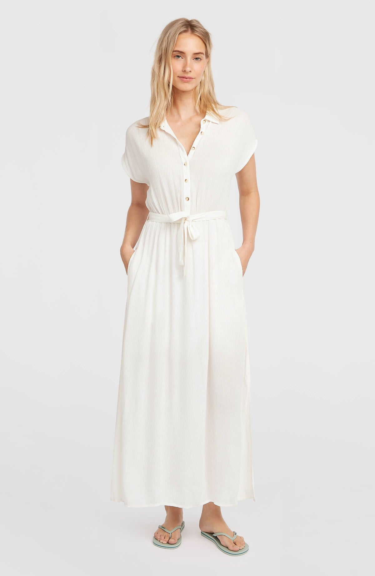Lori Maxi Shirt Dress Women - Snow White