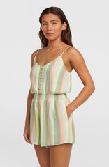 Thin Strap Buttoned Romper Women - Multi Must Haves Stripe