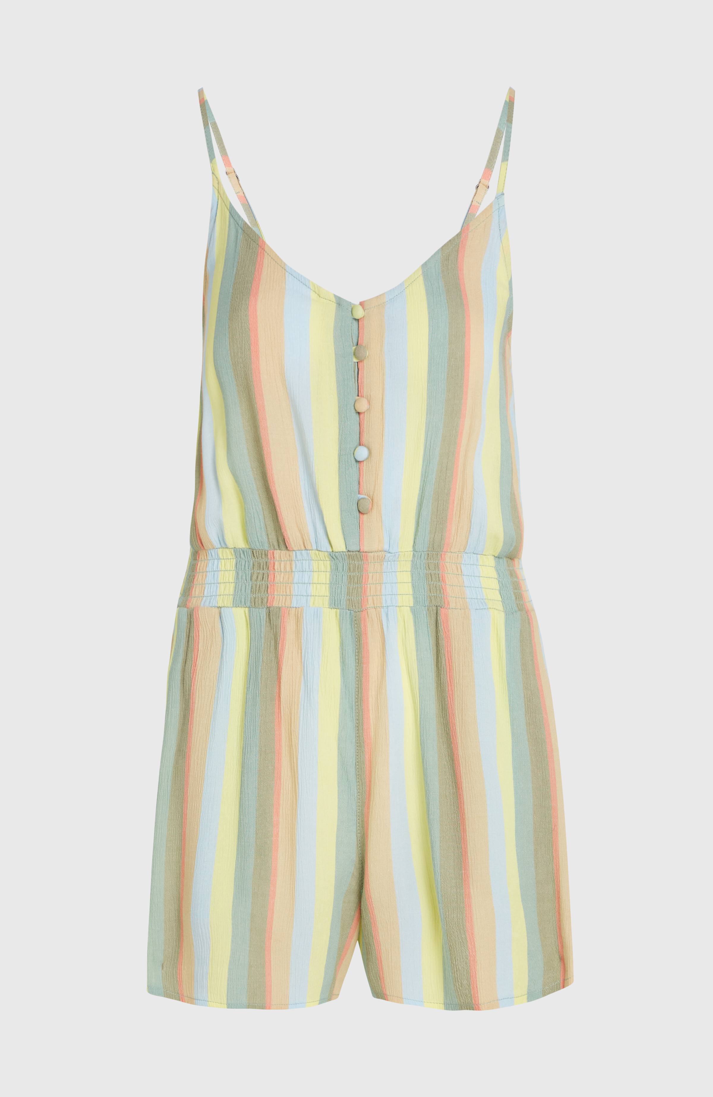Thin Strap Buttoned Romper Women - Multi Must Haves Stripe
