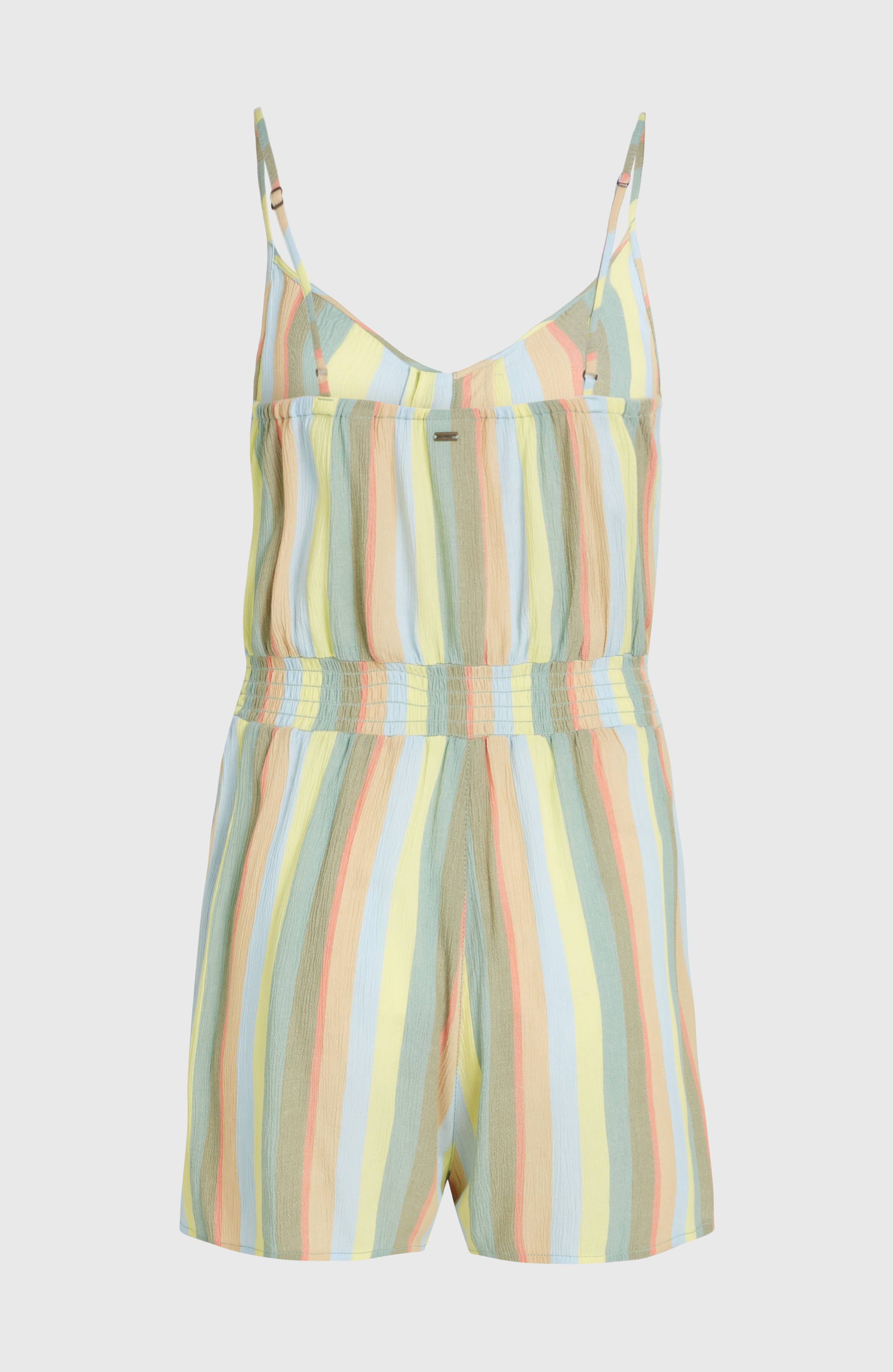 Thin Strap Buttoned Romper Women - Multi Must Haves Stripe