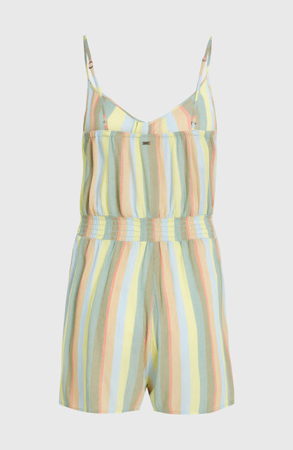 Thin Strap Buttoned Romper Women - Multi Must Haves Stripe
