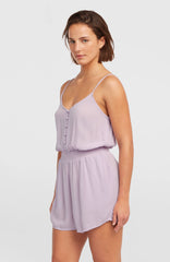 Thin Strap Buttoned Romper Women - Pale Lavender