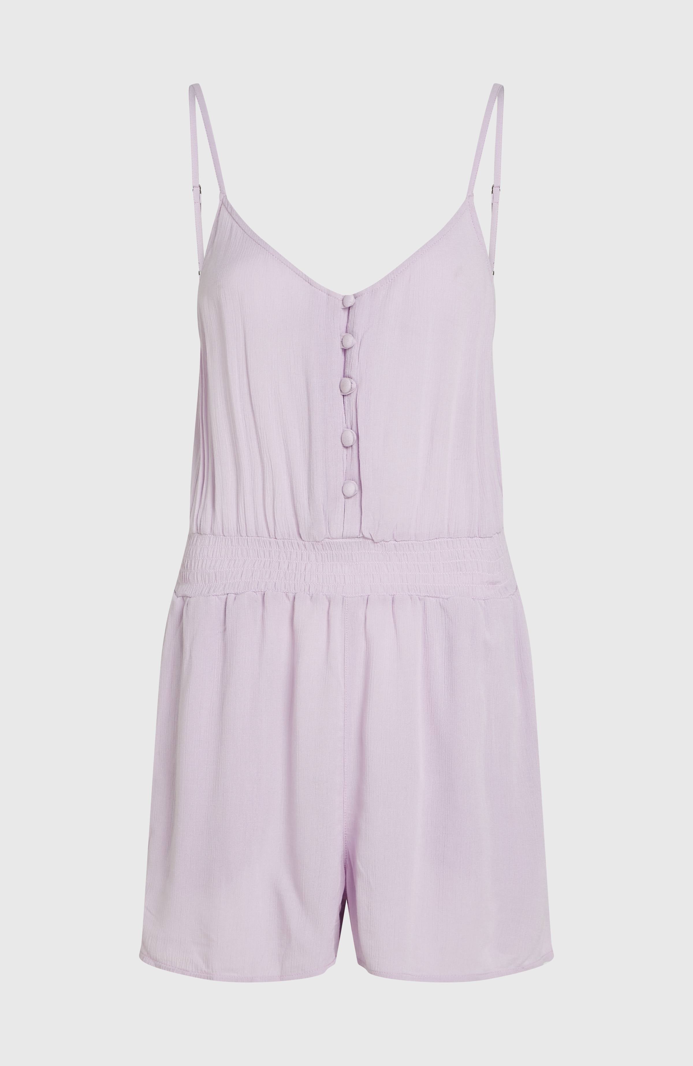 Thin Strap Buttoned Romper Women - Pale Lavender
