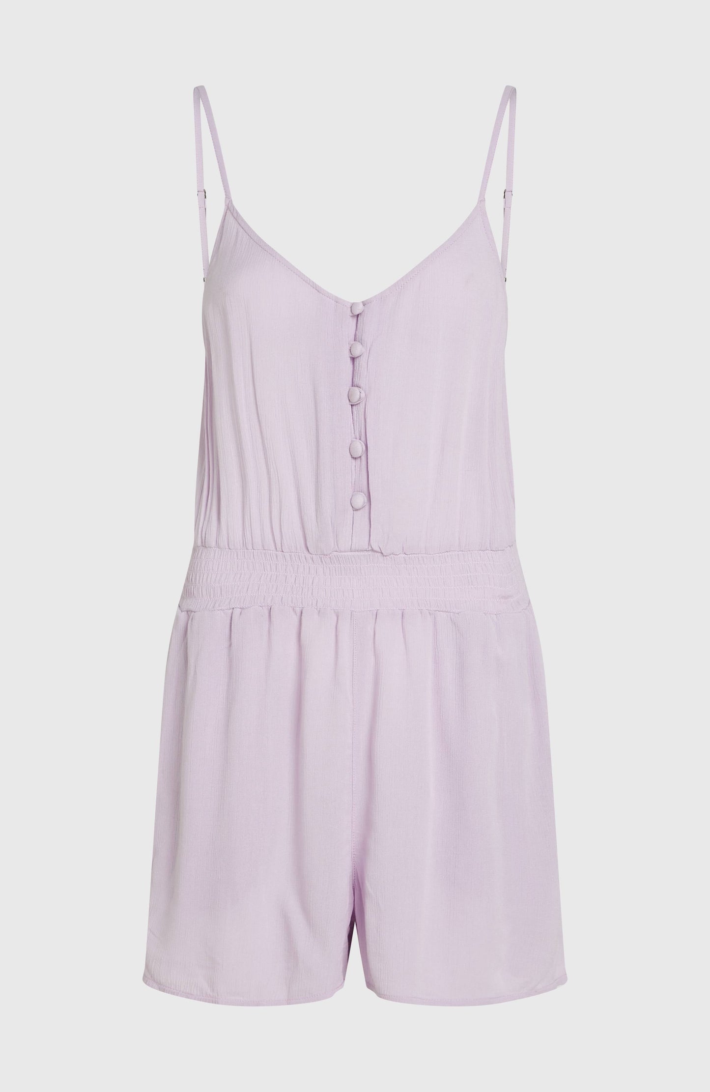 Thin Strap Buttoned Romper Women - Pale Lavender