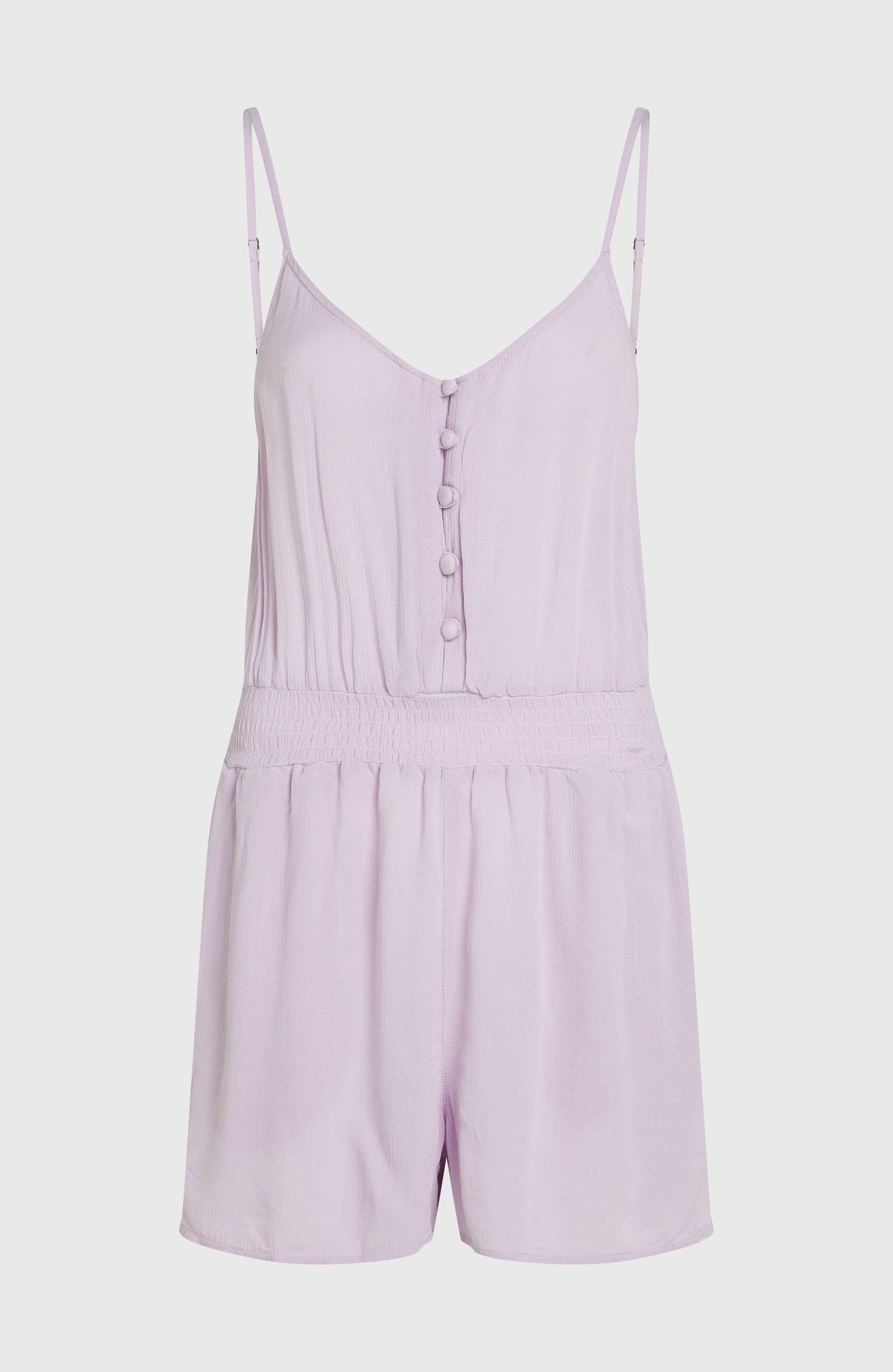 Thin Strap Buttoned Romper Women - Pale Lavender
