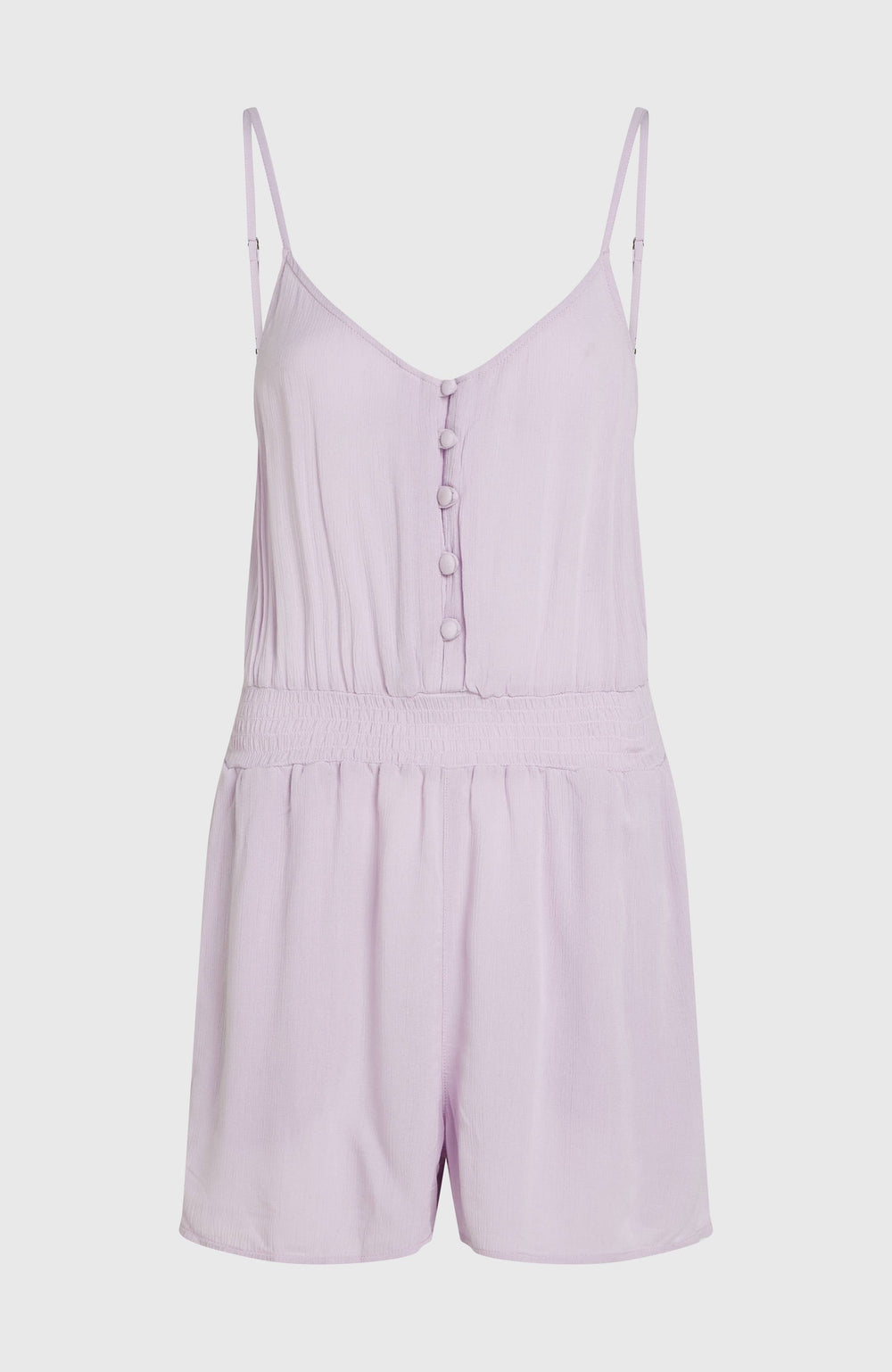 Thin Strap Buttoned Romper Women - Pale Lavender