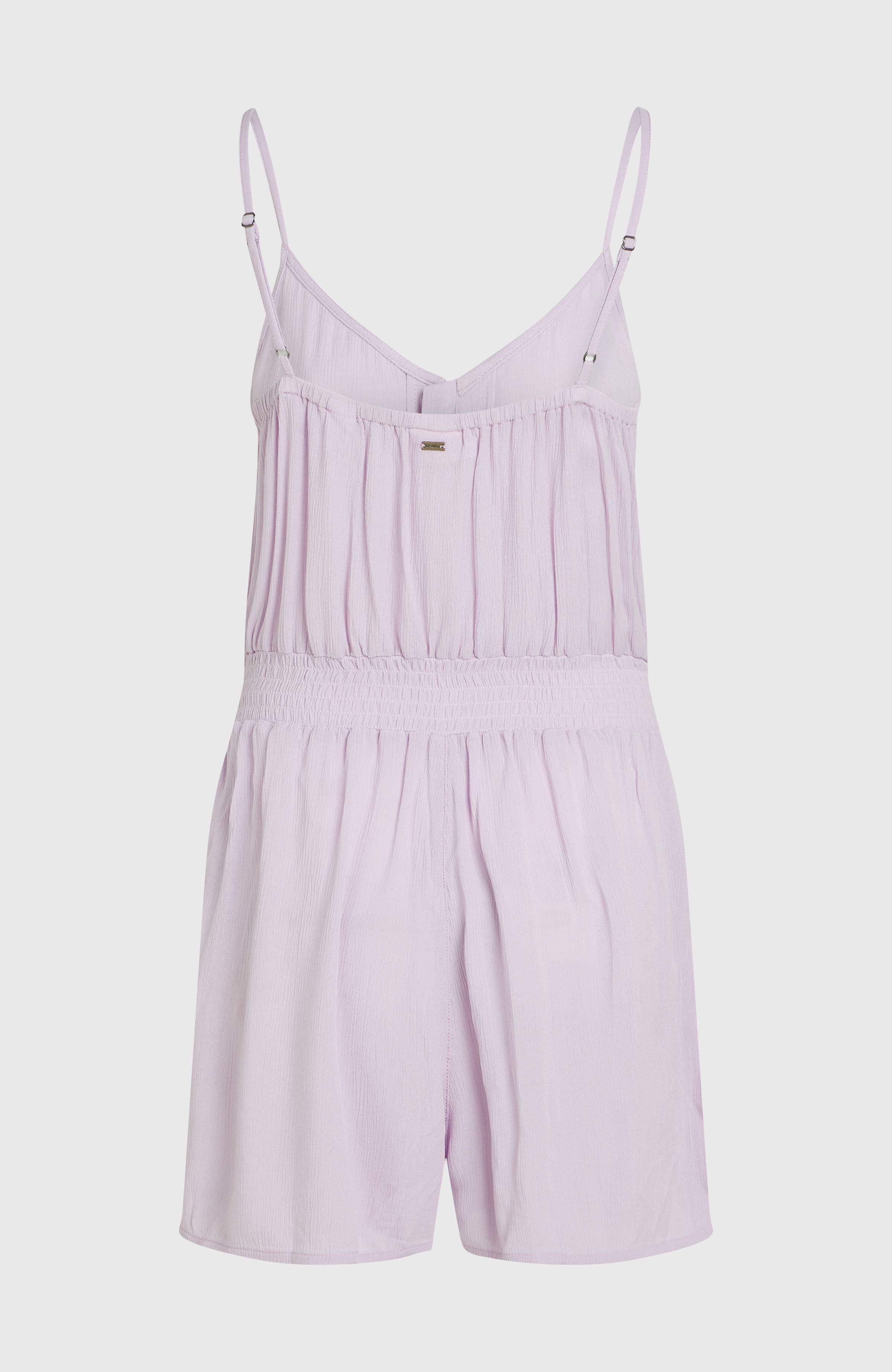 Thin Strap Buttoned Romper Women - Pale Lavender