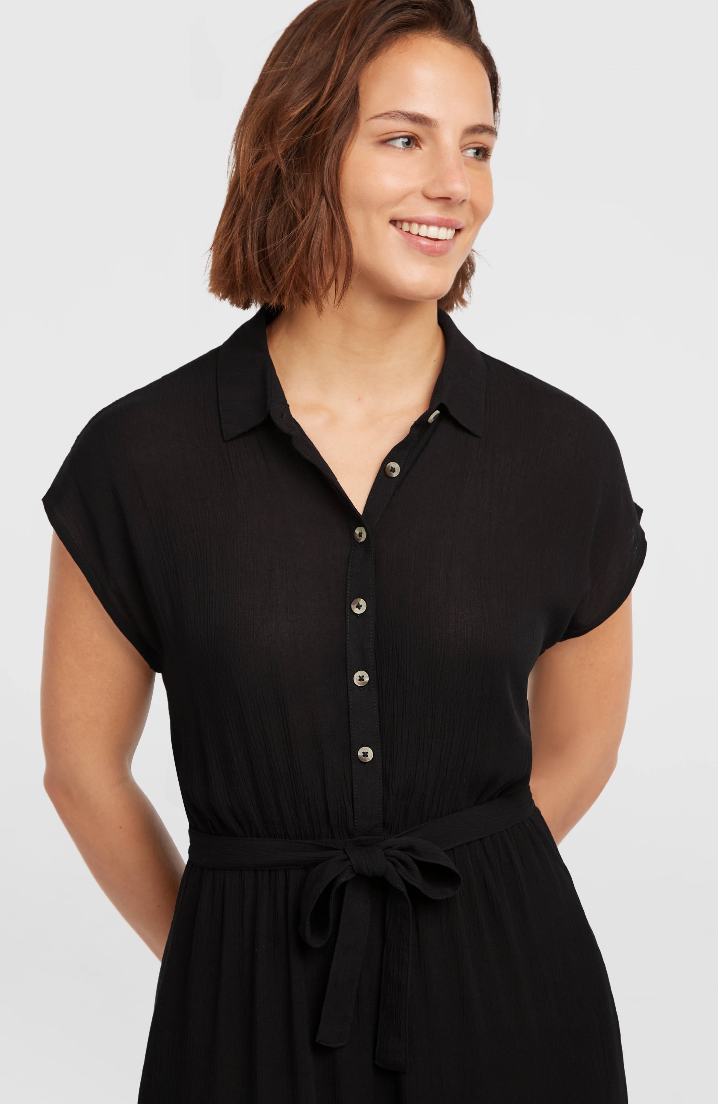 Lori Maxi Shirt Dress Women - Black Out
