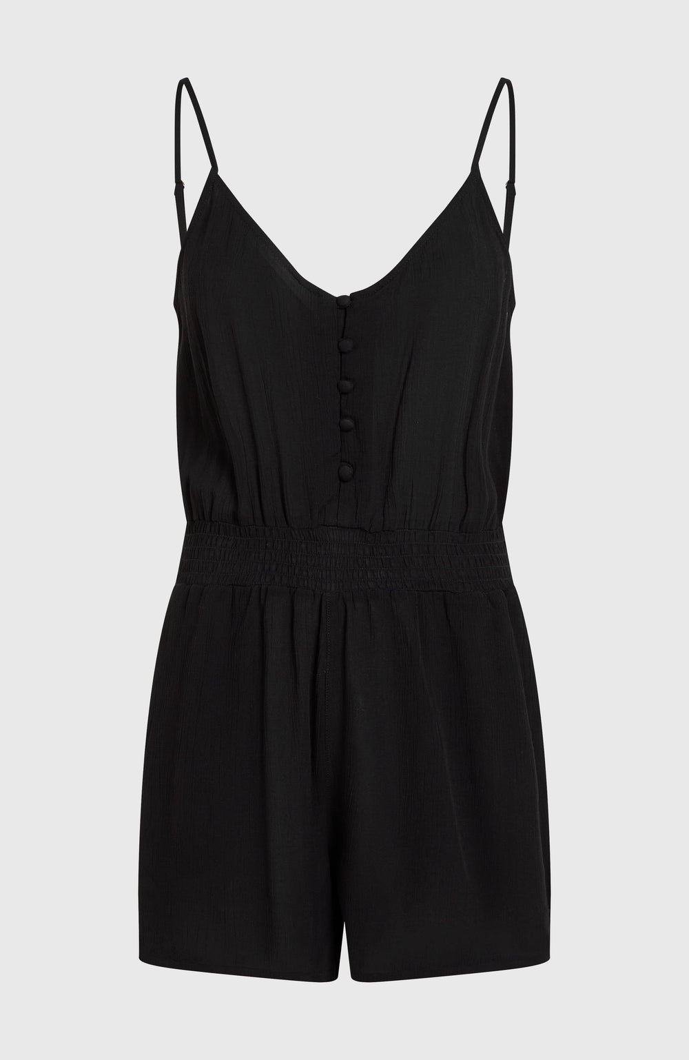 Thin Strap Buttoned Romper Women - Black Out