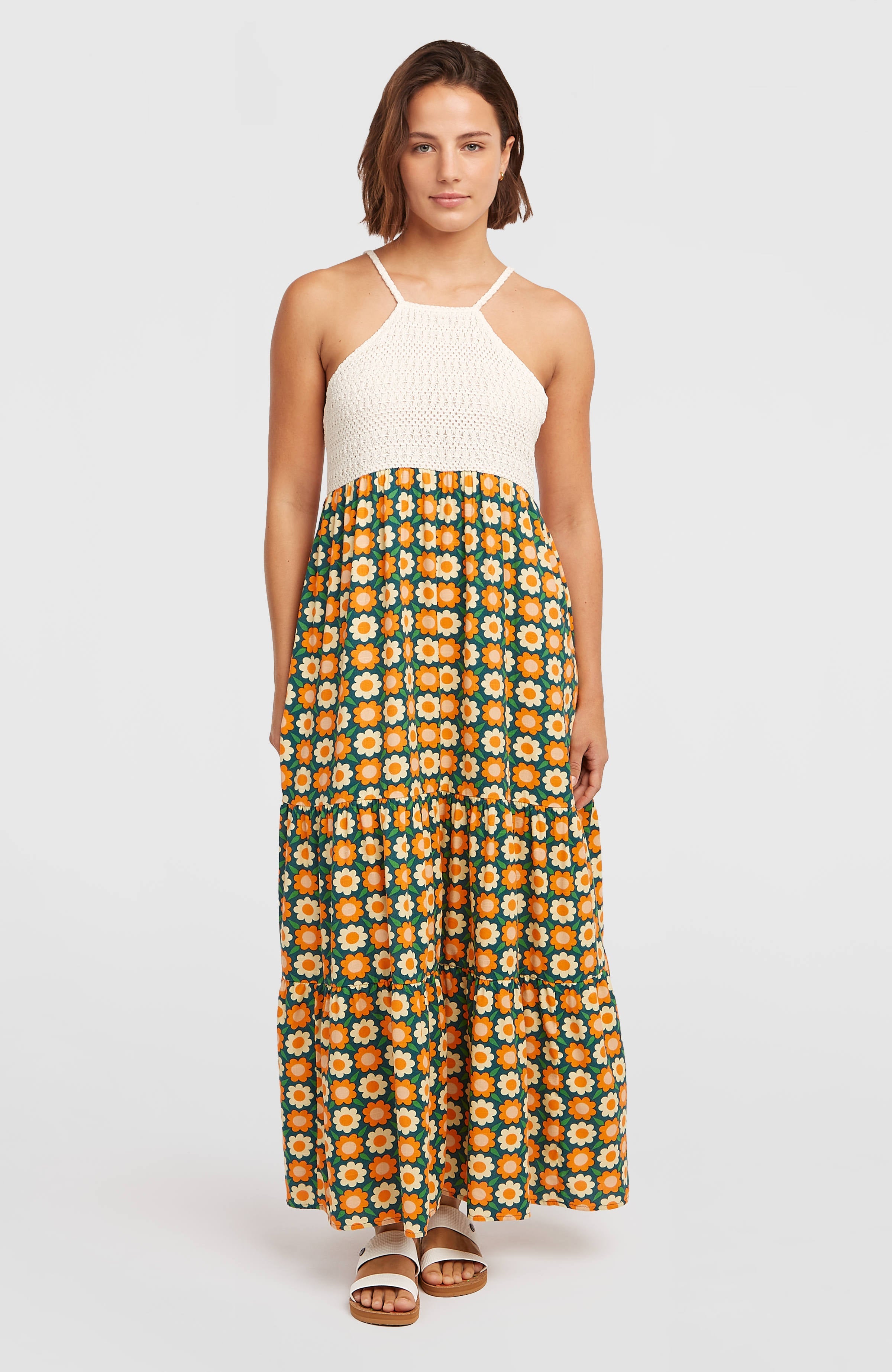 O'Riginals Maxi Dress Women - Green Retro Flower