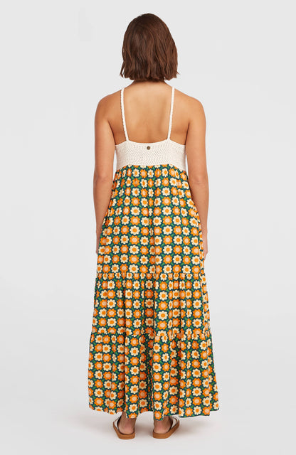 O'Riginals Maxi Dress Women - Green Retro Flower
