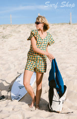 O'Riginals Playsuit Women - Green Retro Flower