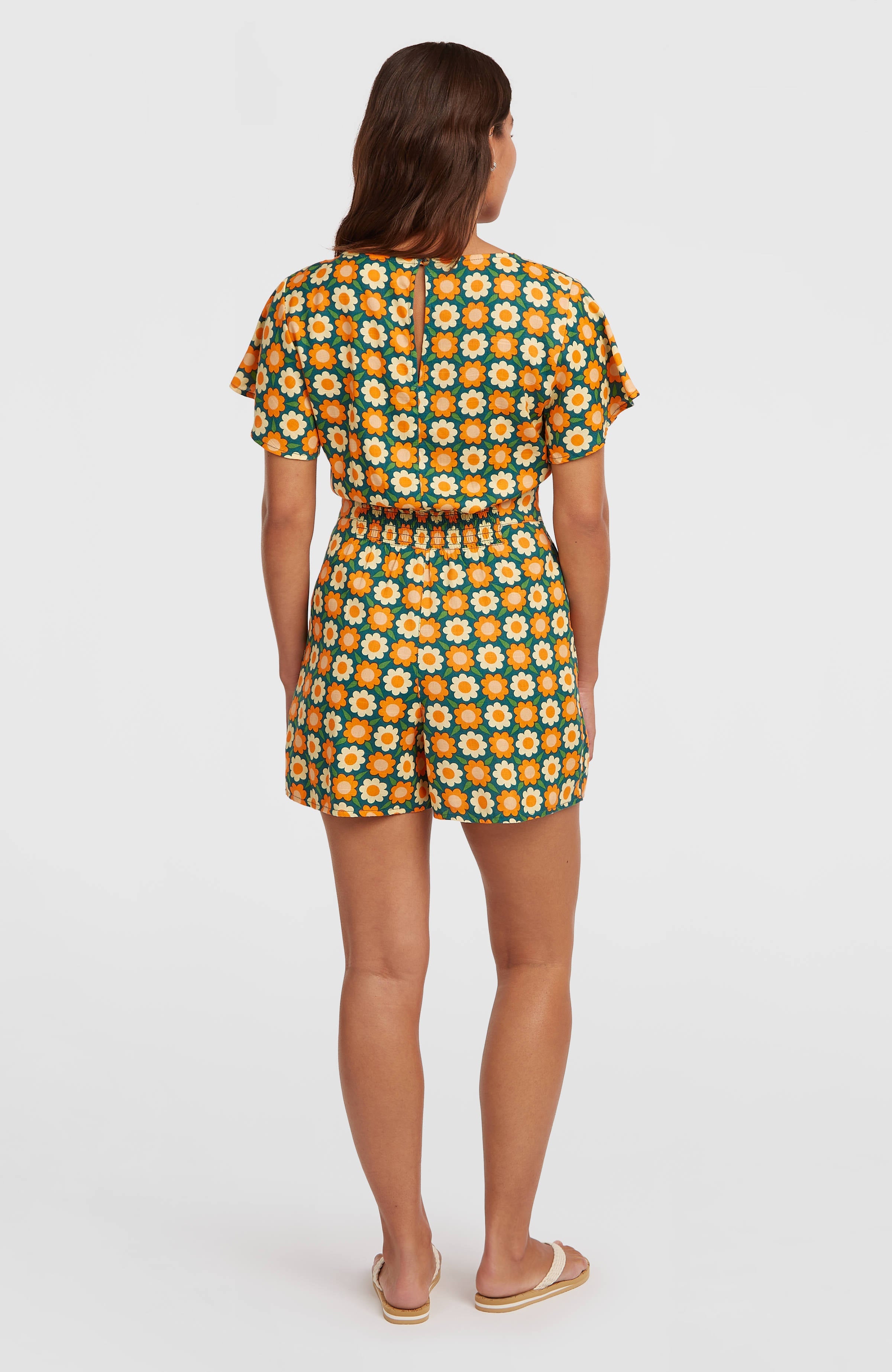 O'Riginals Playsuit Women - Green Retro Flower