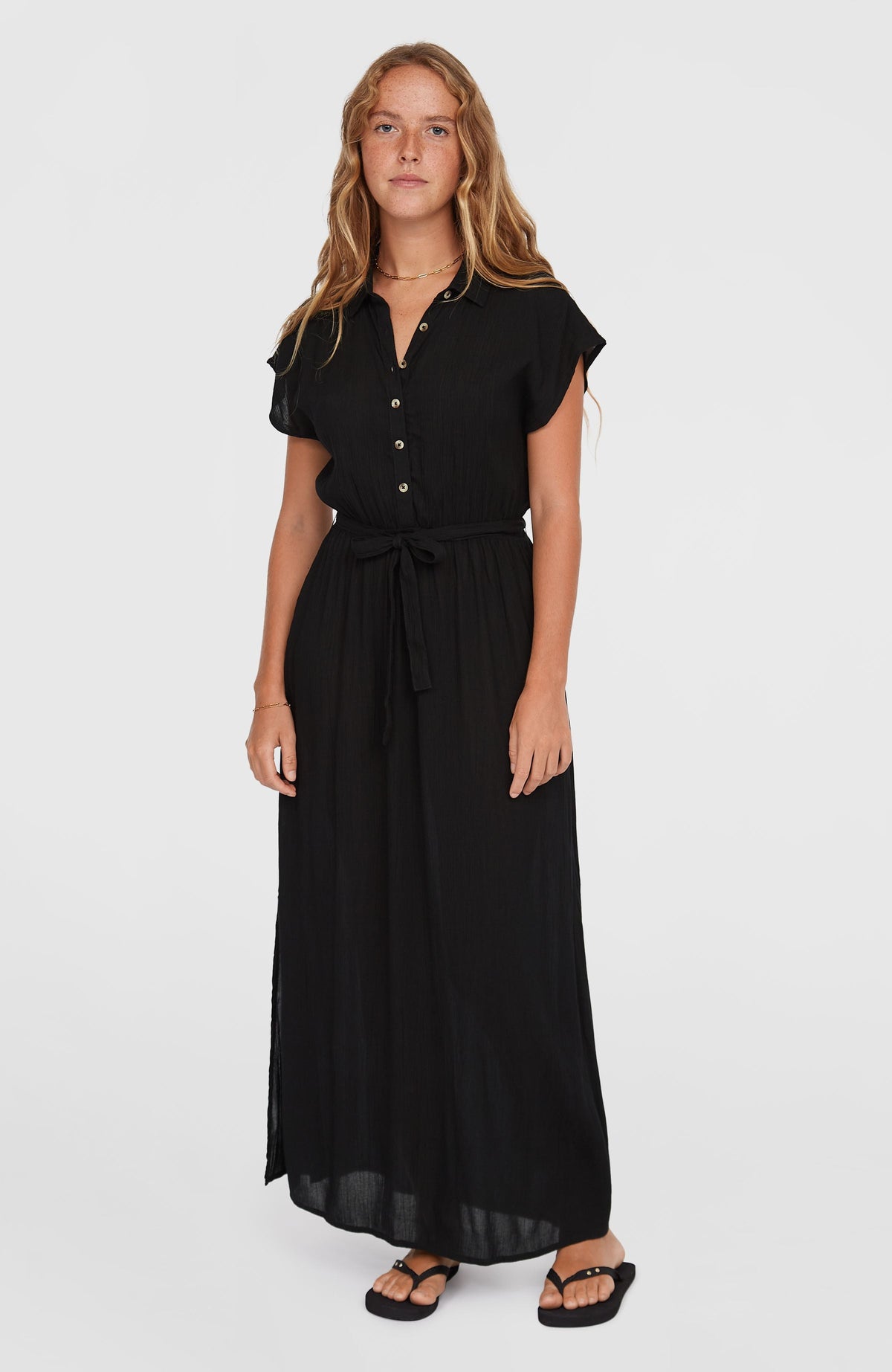Lori Maxi Shirt Dress Women - Black Out