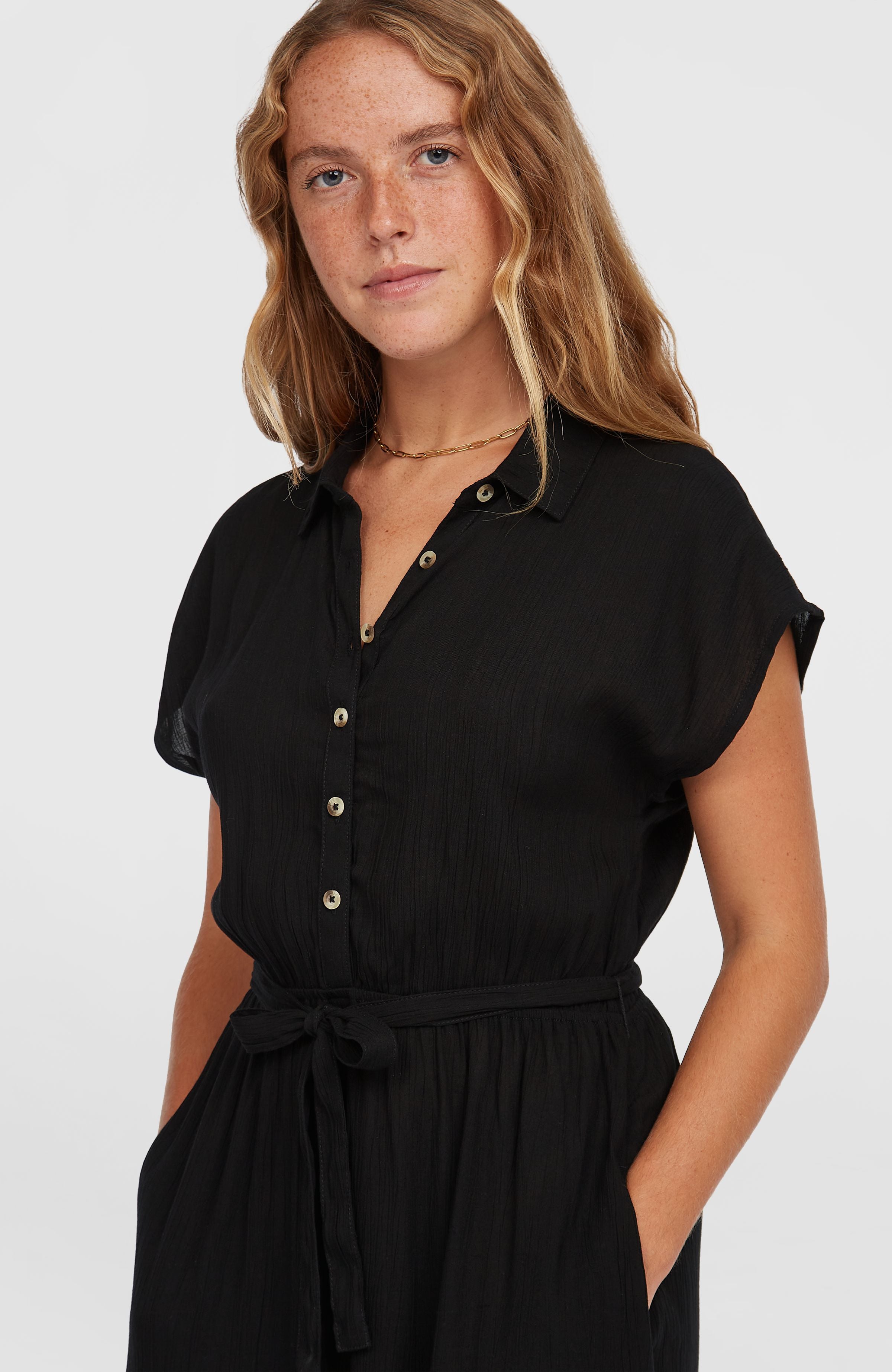 Lori Maxi Shirt Dress Women - Black Out
