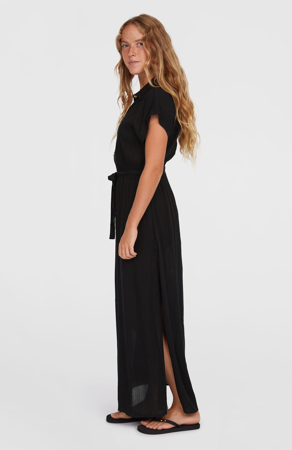 Lori Maxi Shirt Dress Women - Black Out