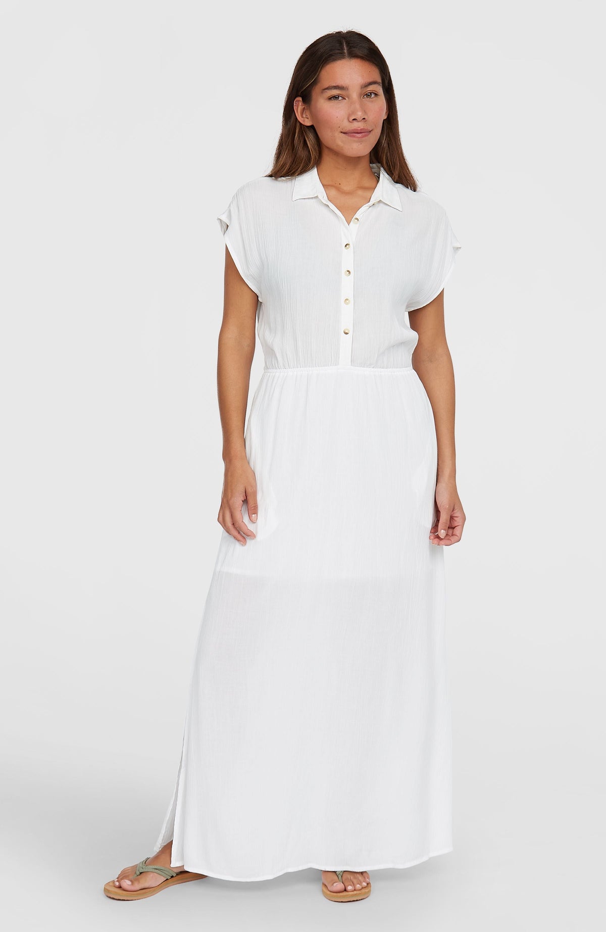 Lori Maxi Shirt Dress Women - Snow White