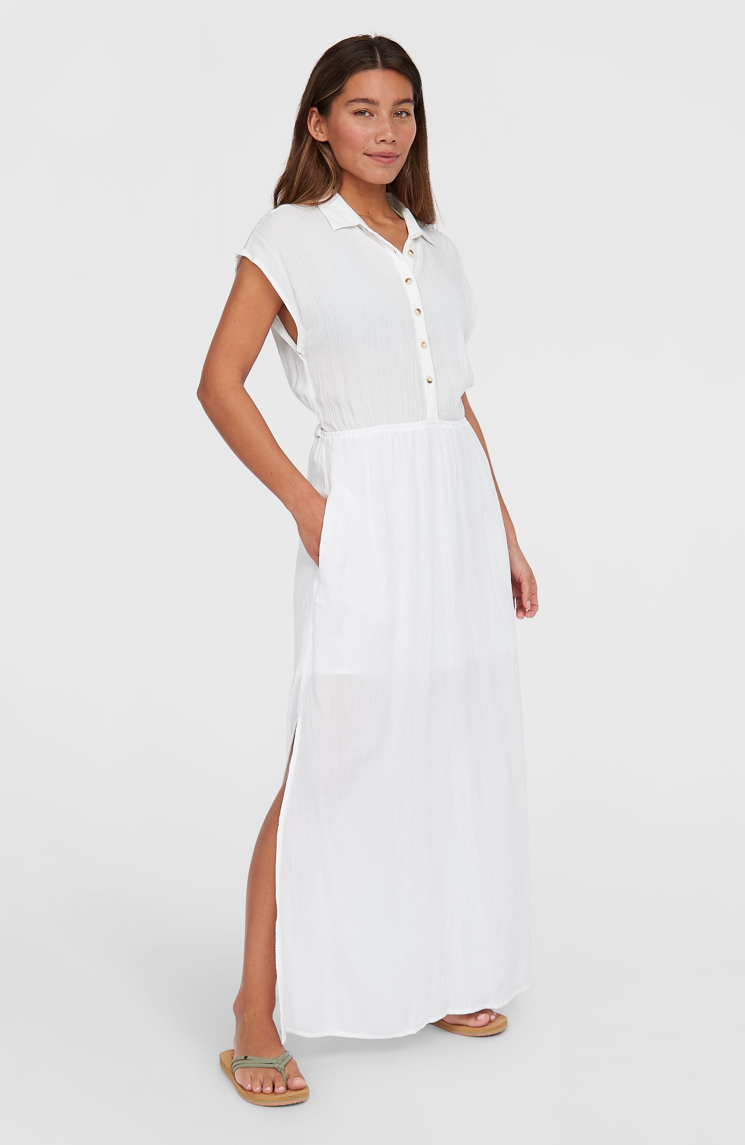 Lori Maxi Shirt Dress Women - Snow White