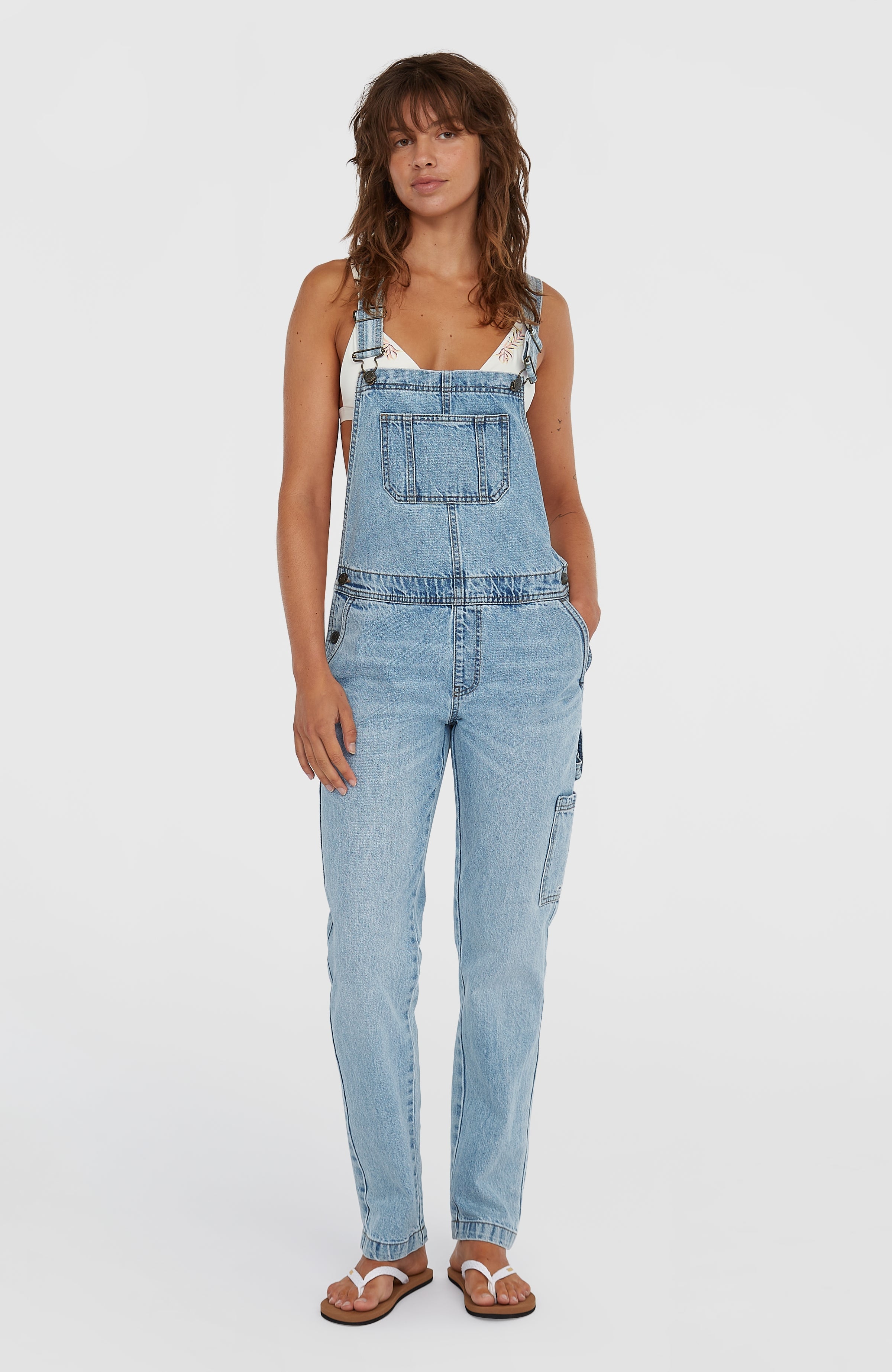 Essentials Twill Dungaree Women - Denim Blue