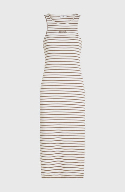 Jess Midi Rib Dress Women - White Yarn Dye Stripe