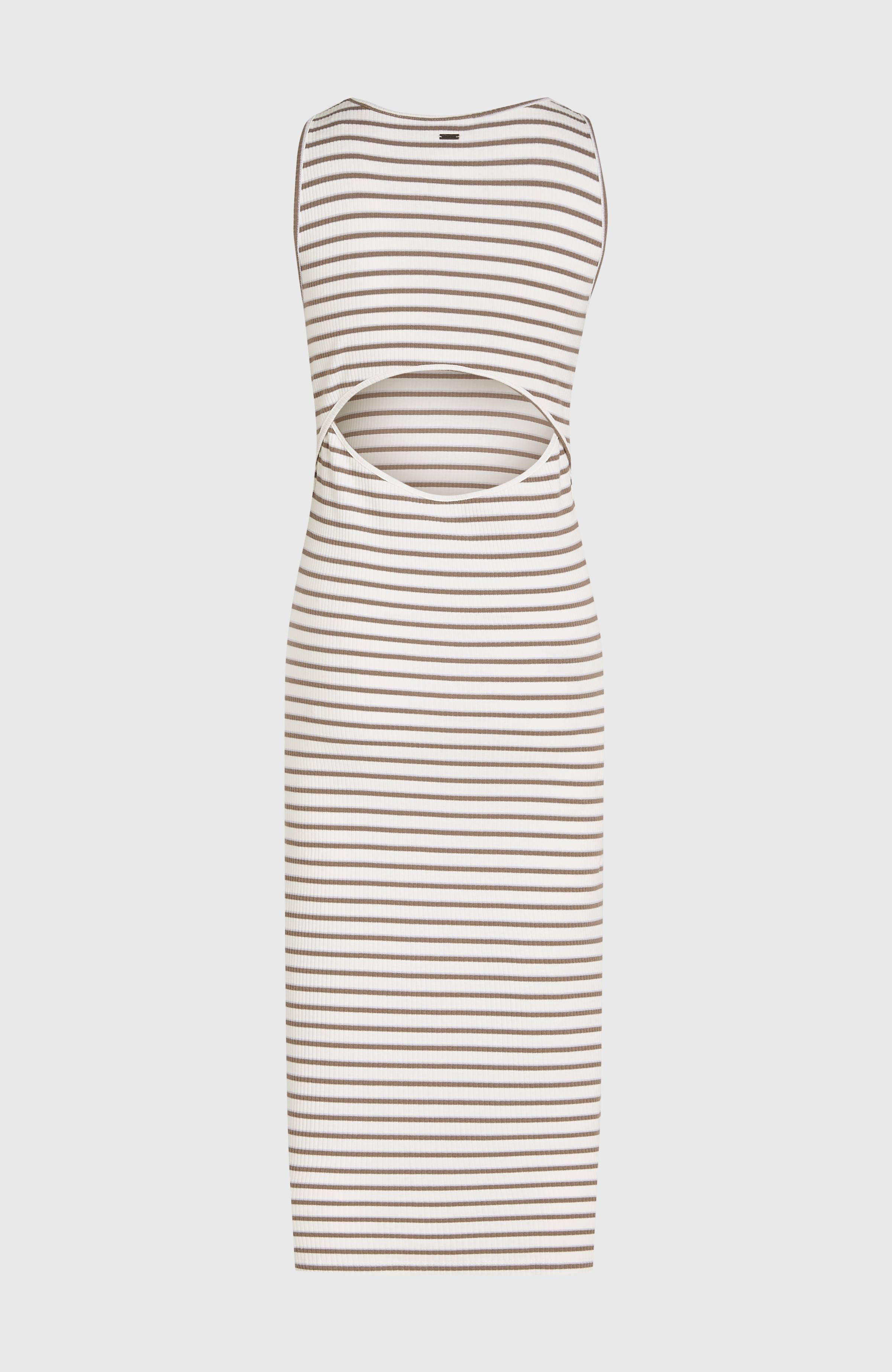 Jess Midi Rib Dress Women - White Yarn Dye Stripe