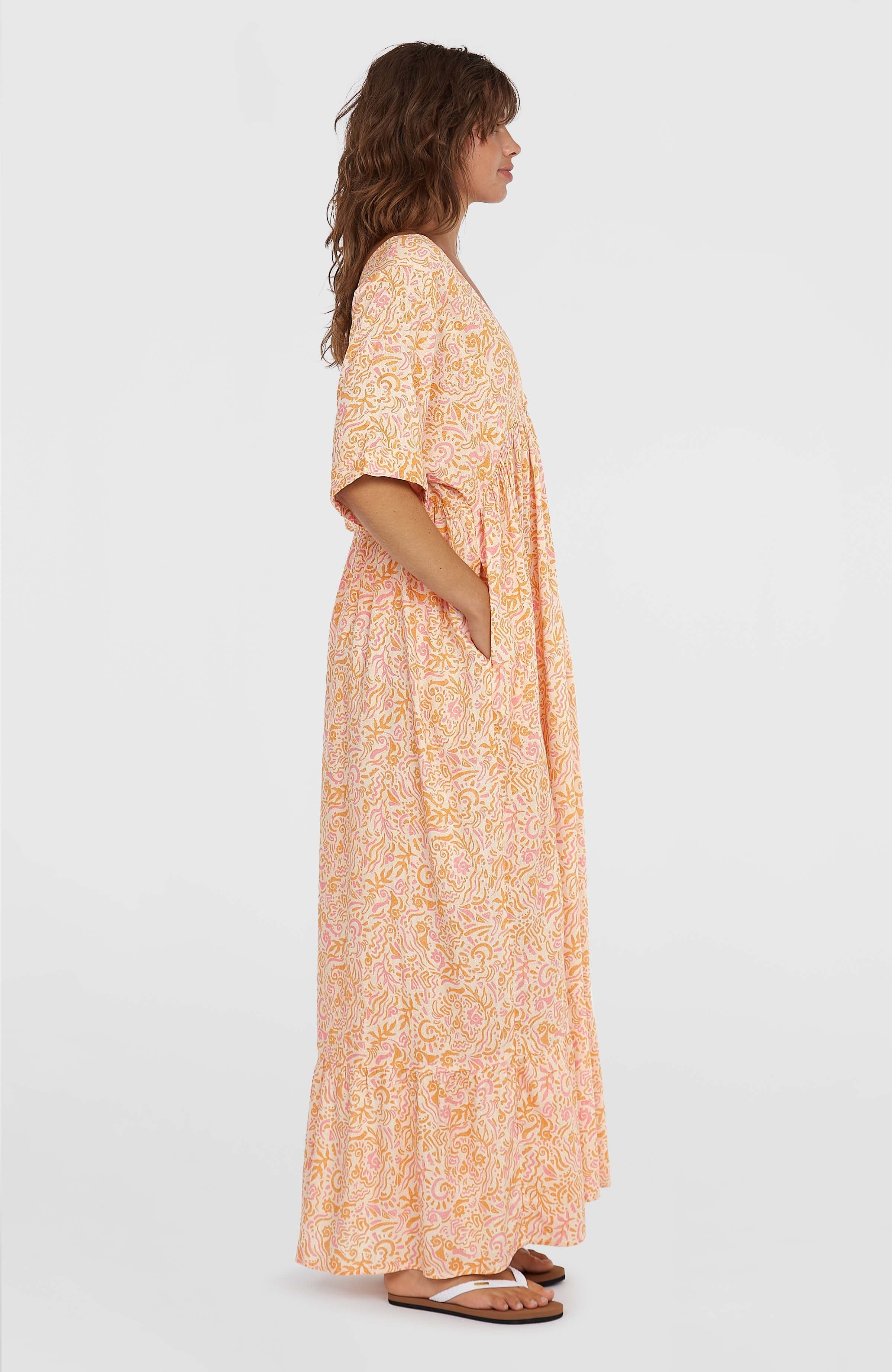 Women of the Wave Maxi Dress Women - White Abstract Wave