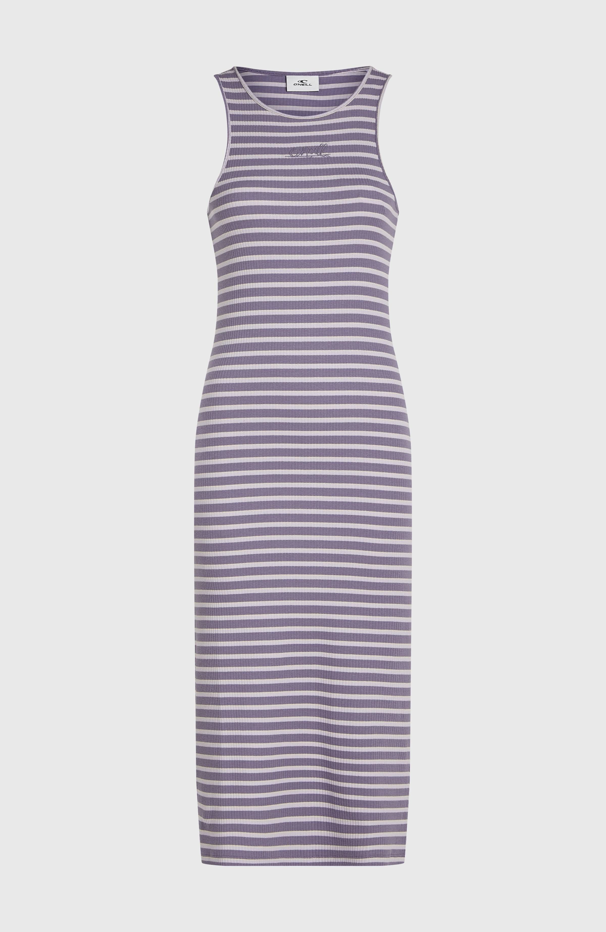 Jess Midi Rib Dress Women - Purple Yarn Dye Stripe