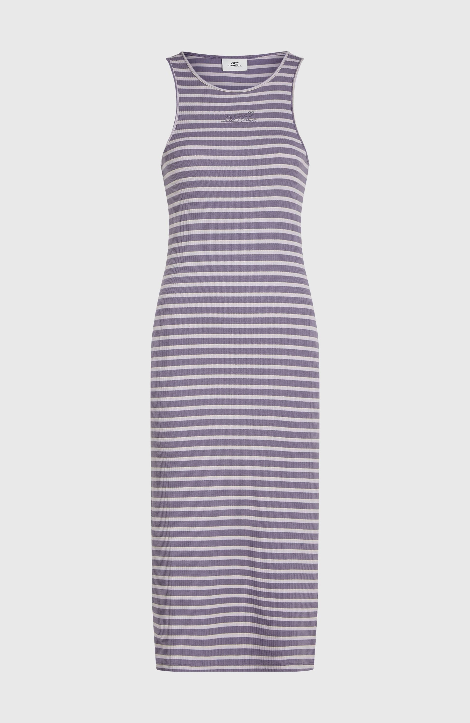 Jess Midi Rib Dress Women - Purple Yarn Dye Stripe