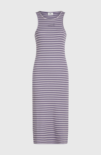 Jess Midi Rib Dress Women - Purple Yarn Dye Stripe