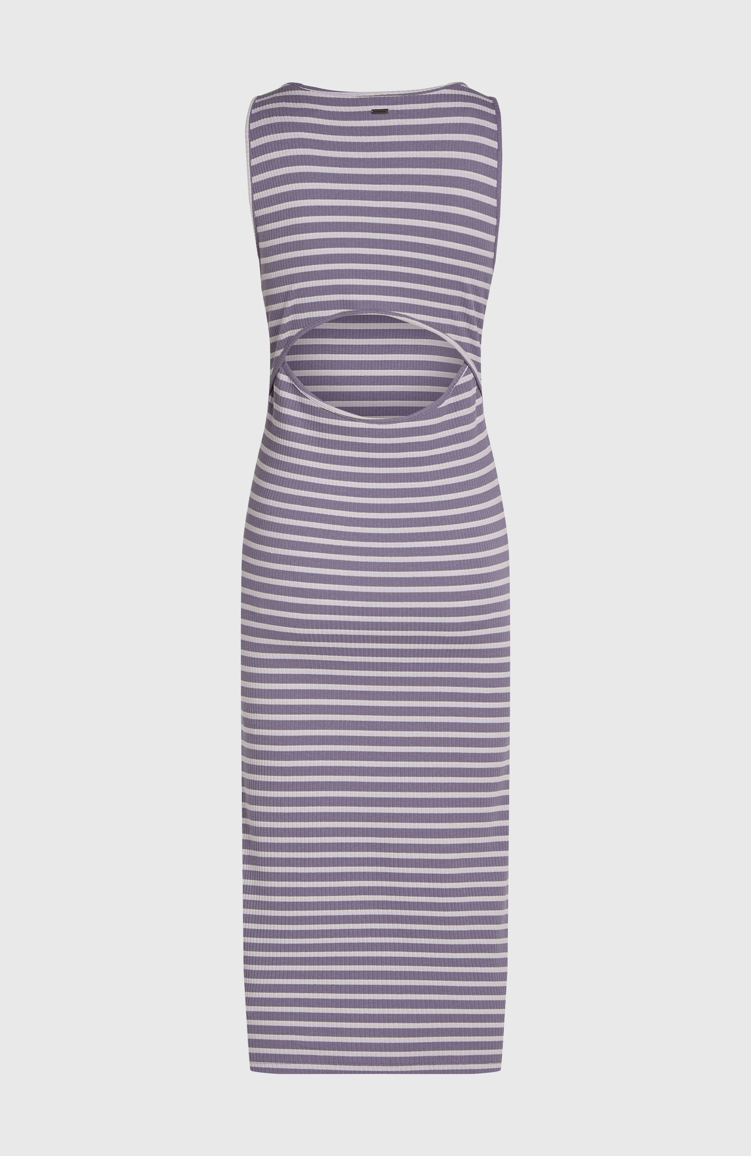 Jess Midi Rib Dress Women - Purple Yarn Dye Stripe