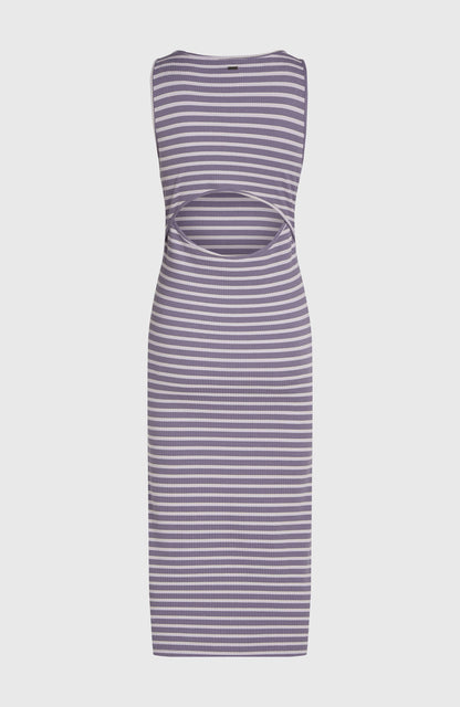 Jess Midi Rib Dress Women - Purple Yarn Dye Stripe