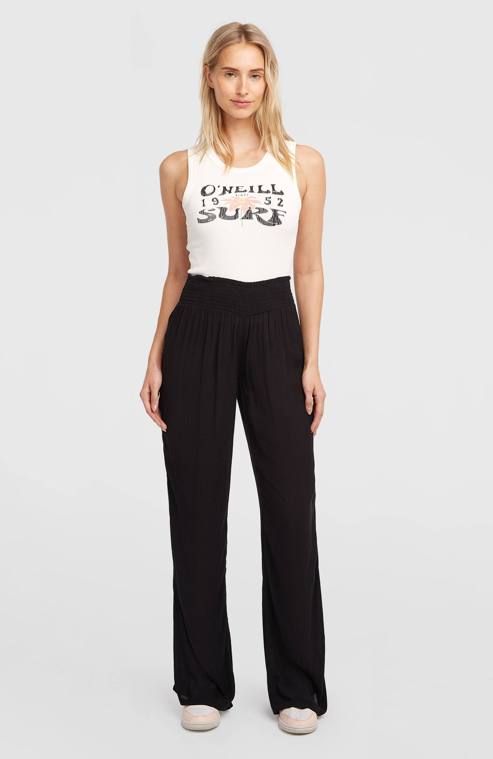 Johnny Smocked Waist Pants Women - Black Out
