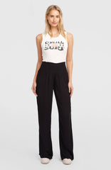 Johnny Smocked Waist Pants Women - Black Out