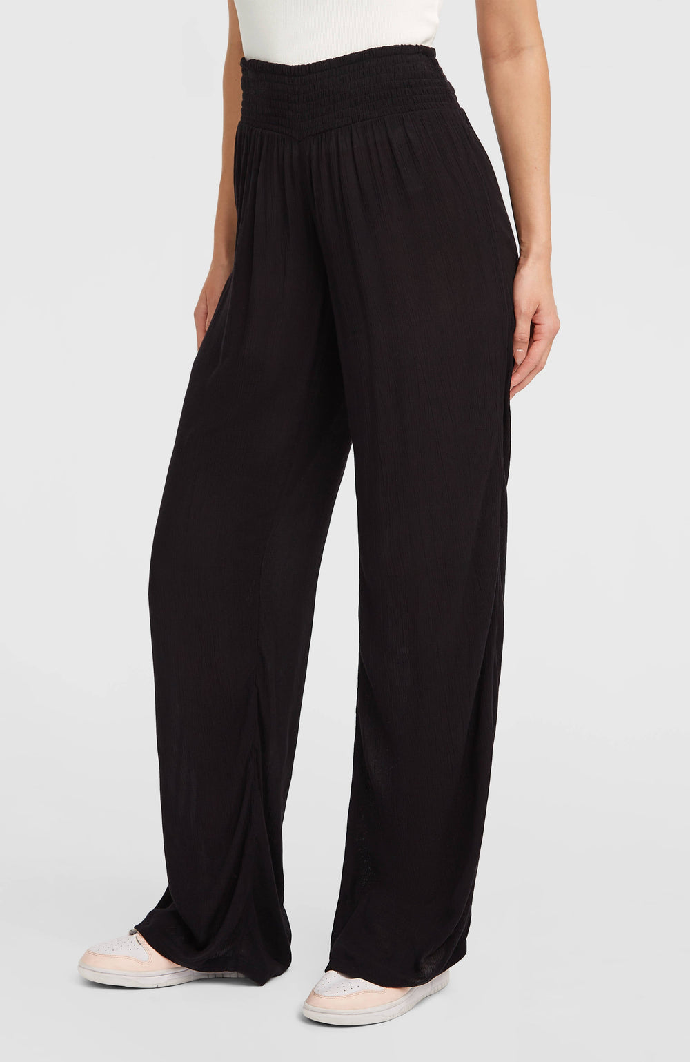 Johnny Smocked Waist Pants Women - Black Out