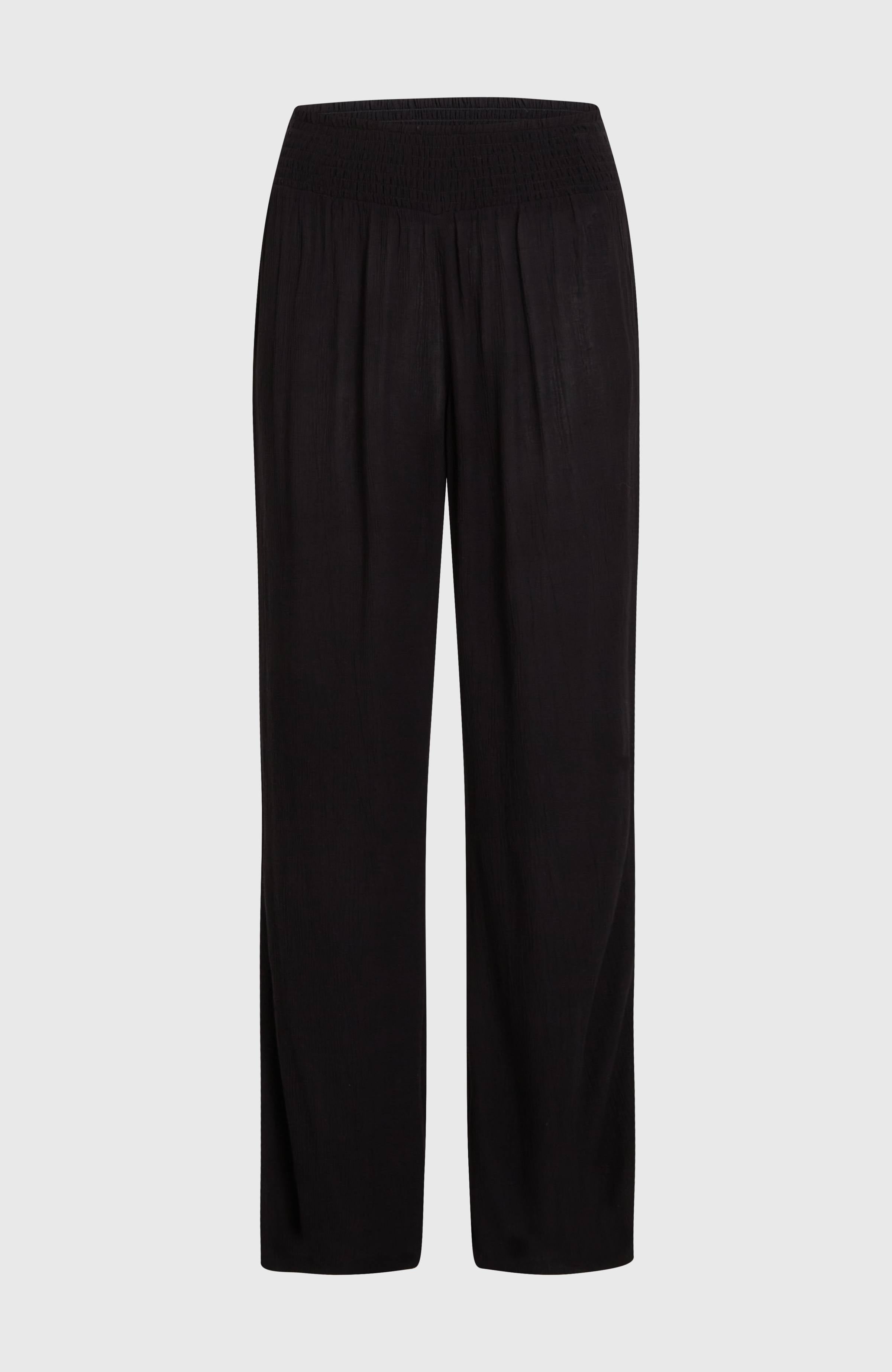 Johnny Smocked Waist Pants Women - Black Out