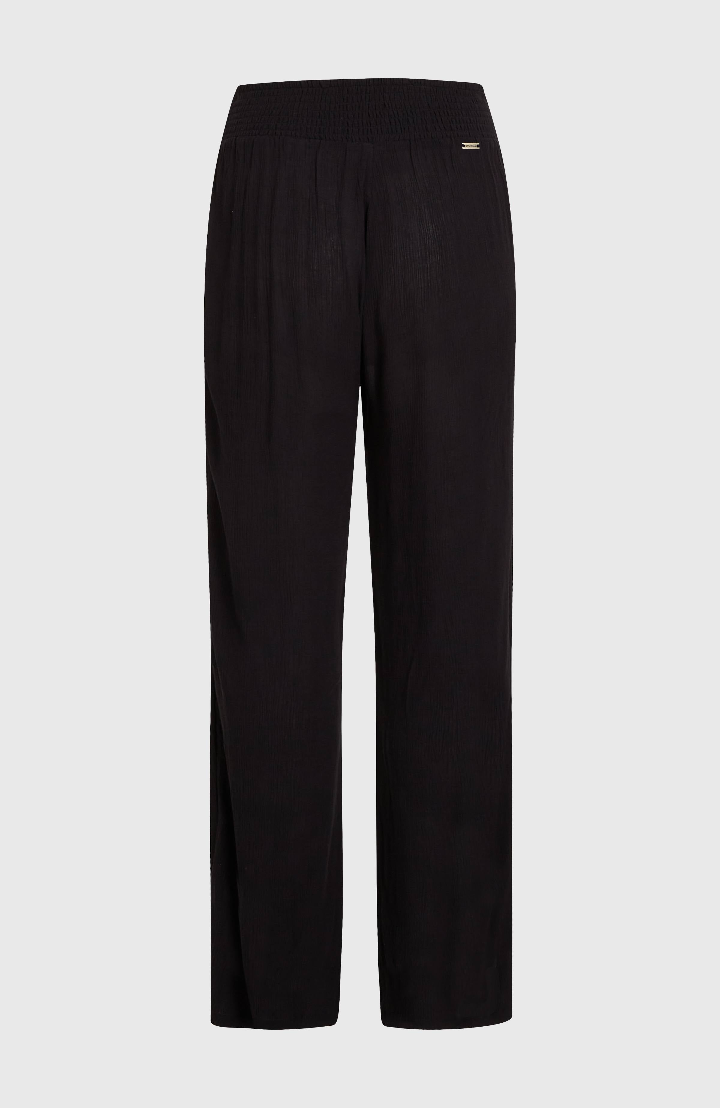 Johnny Smocked Waist Pants Women - Black Out