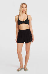 Johnny Smocked Waist Shorts Women - Black Out