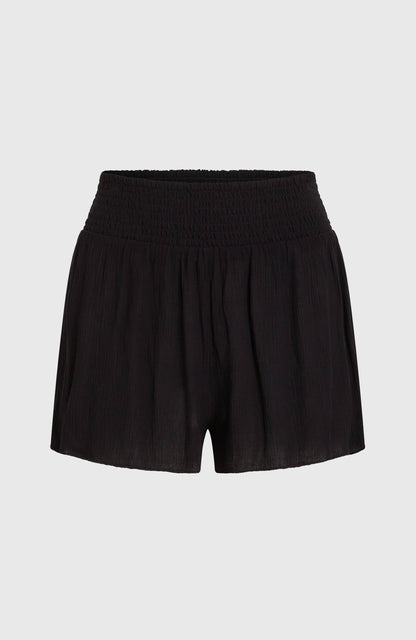Johnny Smocked Waist Shorts Women - Black Out