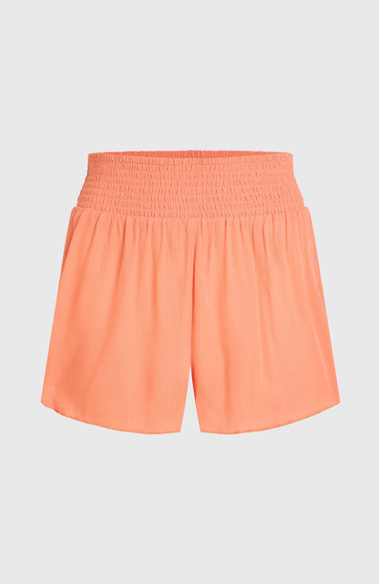 Johnny Smocked Waist Shorts Women - Funky Peach